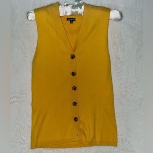 Yellow Button-Up Knit Vest